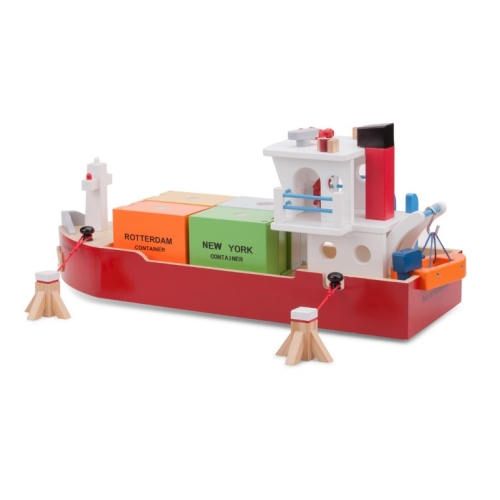 New Classic Toys Container Schip met 4 Containers